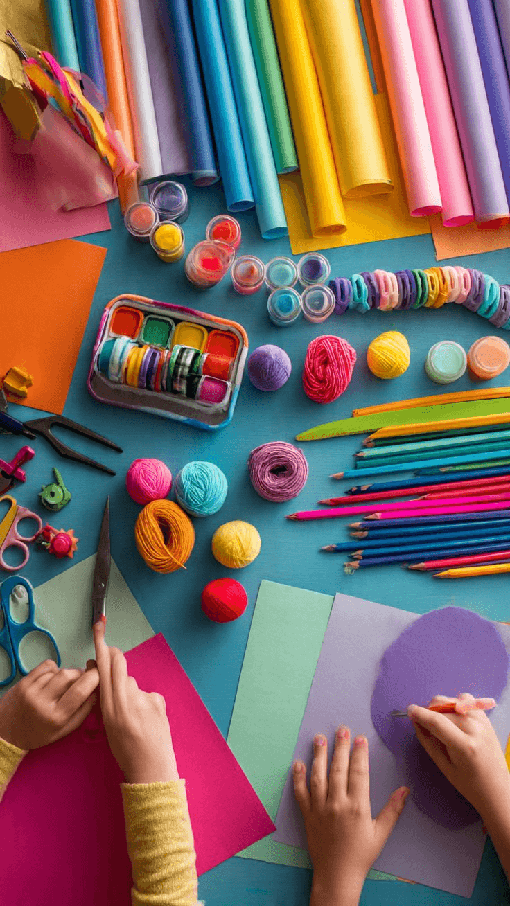 Creative materials close up