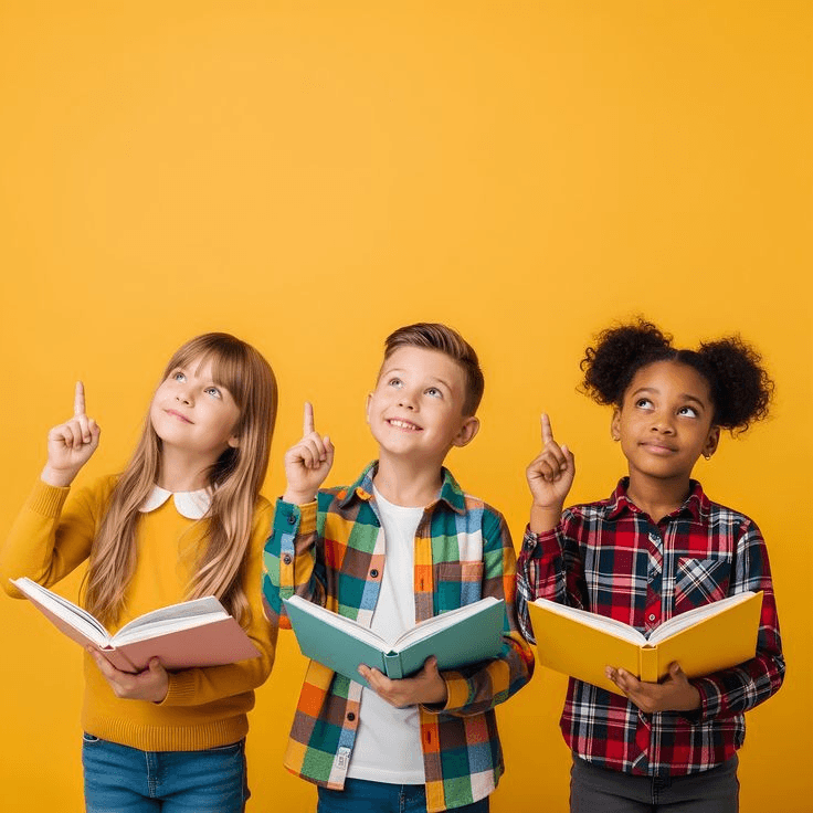Children reading and learning